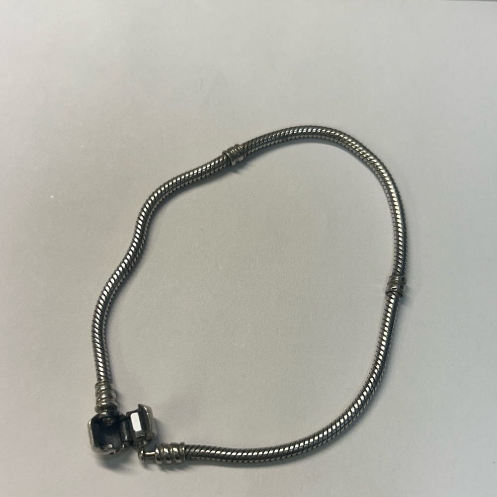 Pandora sterling Silver Snake Chain ankle Bracelet  9” - Picture 7 of 10